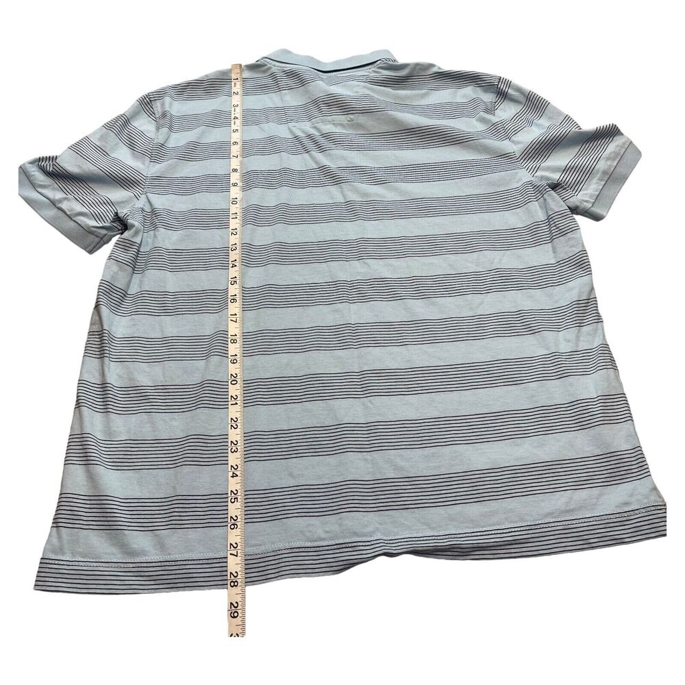 Nautica Polo Shirt Mens XL Blue Black Striped 100% Cotton Golf Collared Pullover - Picture 5 of 9
